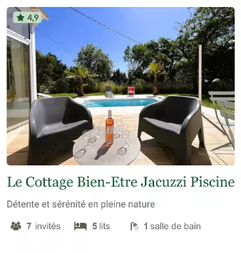 Cottage bien etre Jacuzzi
