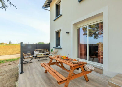 Terrasse Cottage Vigne Rouge gite airbnb