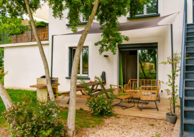 Terrasse extérieur Cottage Primeur location airbnb detente