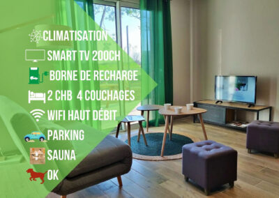 Climatisation, smart TV 200ch, borne de recharge, 2 chambres 4 couchages, wifi haut débit, parking, sauna, animaux autorisés Cottage Primeur