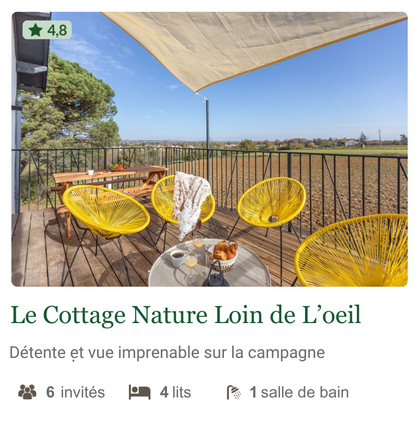 Cottage Nature Loin de l oeil gite campagne
