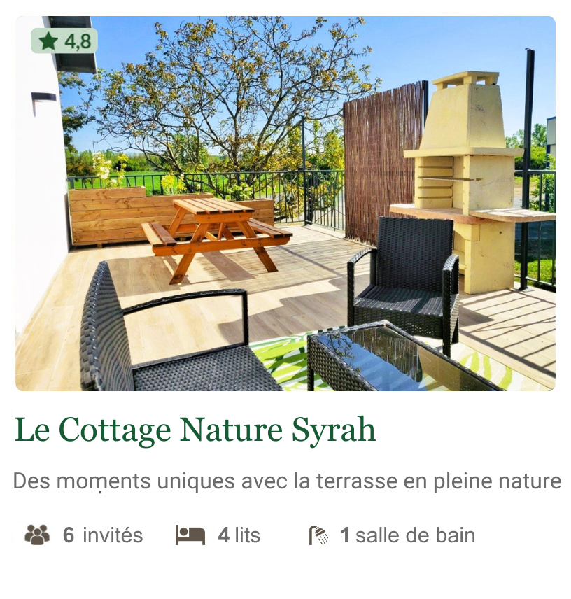 Cottage Nature Syrah vacances Tarn