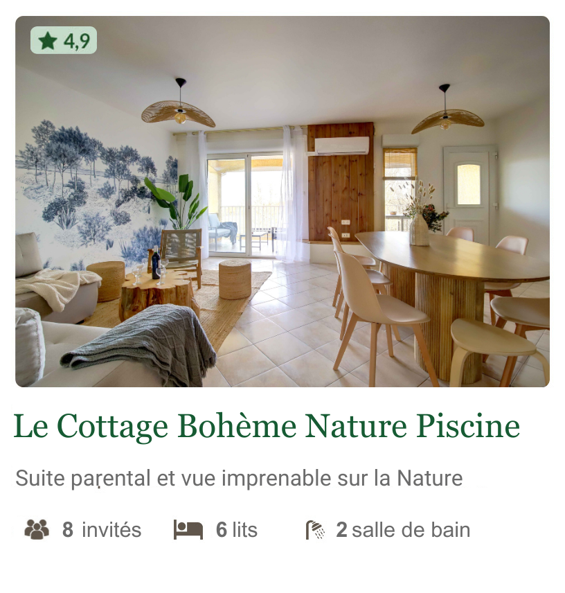Cottage Bohème Nature Piscine