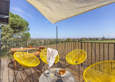 Terrasse magnifique vue sur la campagne Cottage Loin de l oeil location vacances campagne