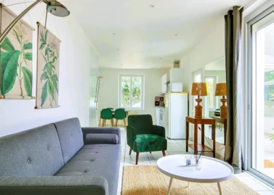 Living room sofa Cottage Bien Etre Jacuzzi B&B vacations airbnb
