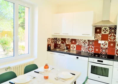 Kitchen Cottage Bien Etre Jacuzzi vacation cottage airbnb