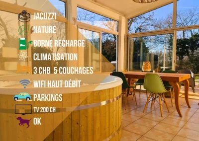Veranda Cottage Bien Etre Jacuzzi accommodation rental nature