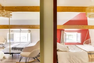 Loft Nature Bien Etre rental cottage airbnb 2 bedrooms double bed and single bed and 2 double beds suspended effect Tarn