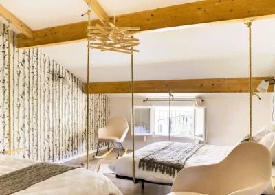 Loft Nature Bien Etre rental cottage airbnb room with 2 double beds suspended effect Tarn