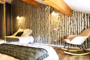 Loft Nature Bien Etre rental cottage airbnb room with 2 double beds suspended effect Tarn