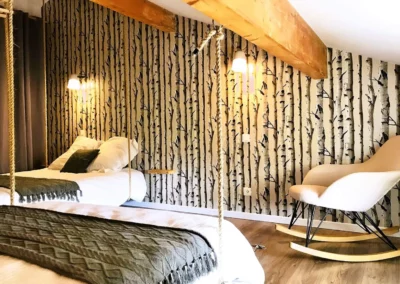 Loft Nature Bien Etre rental cottage airbnb room with 2 double beds suspended effect Tarn