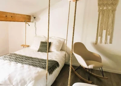 Loft Nature Bien Etre rental cottage airbnb room with 2 double beds suspended effect Tarn