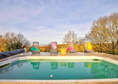Garden with countryside views and in-ground pool