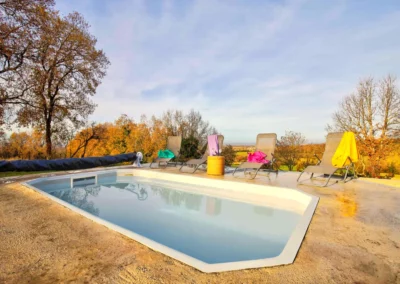 Garden with countryside views and in-ground pool