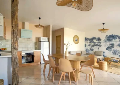 Dining room for 6 overlooking open kitchen and living room