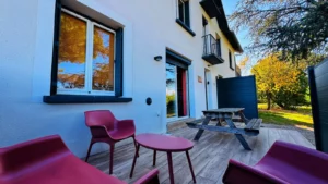 terrasse vigne rouge gite tarn