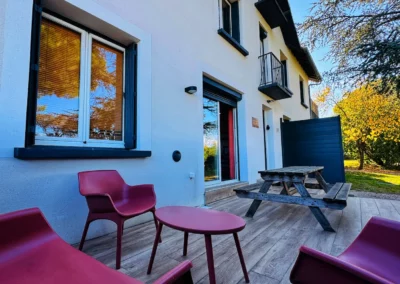 terrasse vigne rouge gite tarn