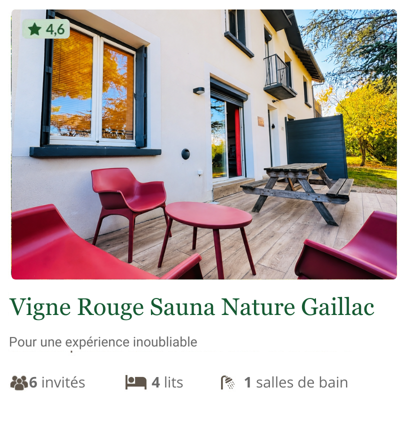 Cottage Nature Vigne Rouge tarn